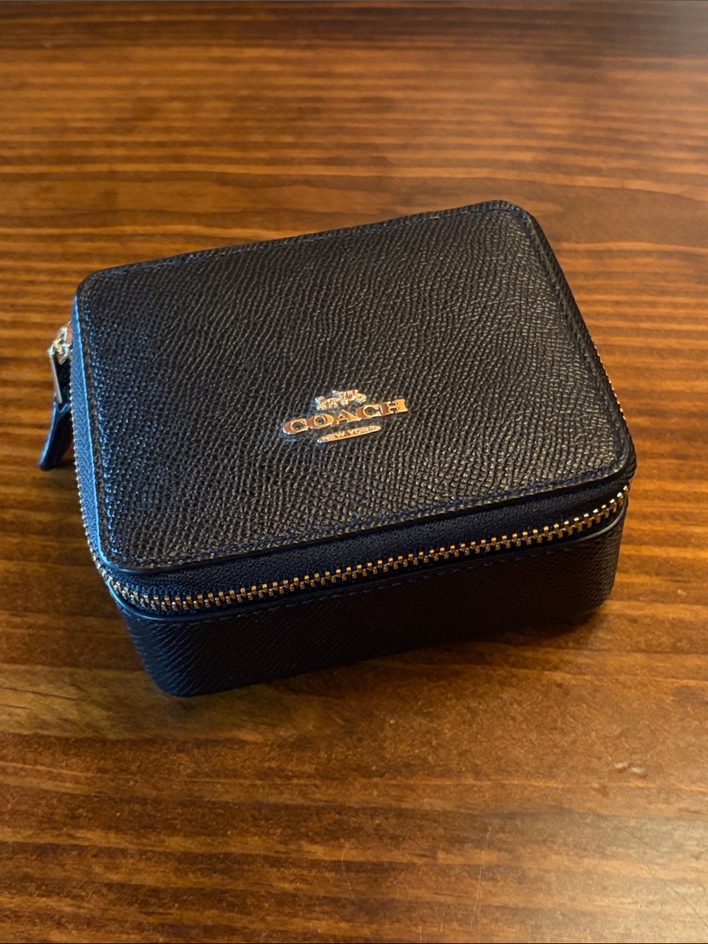 Coach Cross Grain Leather Jewelry Box